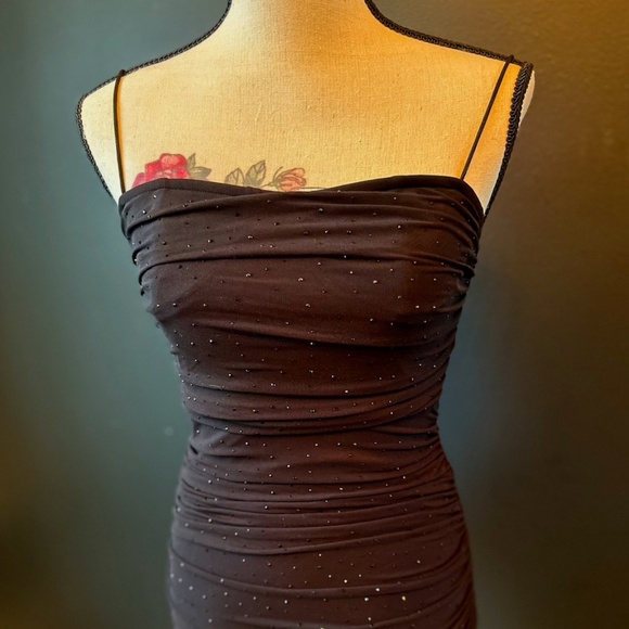 Windsor Sleeveless Rhinestone Bodycon Dress, Mini, Black, Size Small - Picture 1 of 13